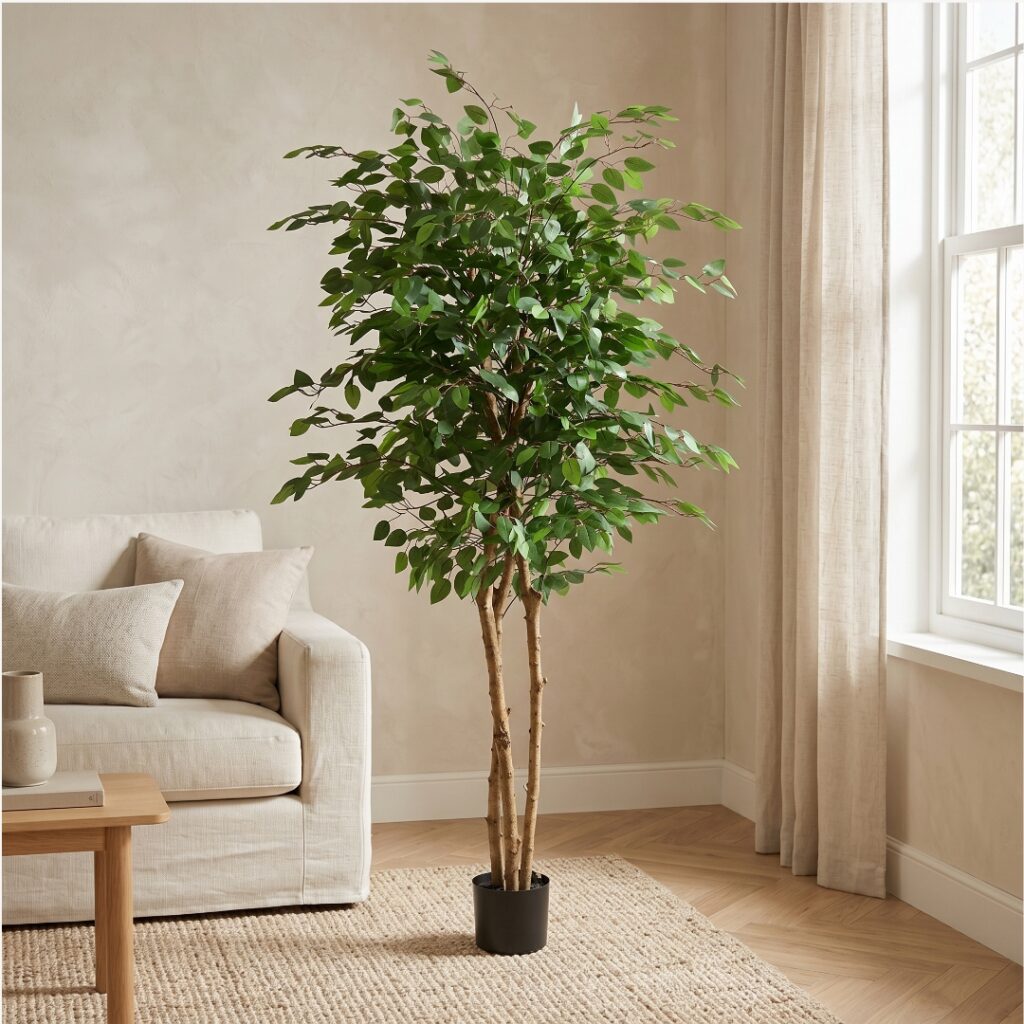 Umělý Ficus Zelený 180 cm - produktová galerie